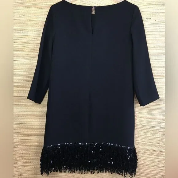 Kate Spade New York Bateau Neckline Fringe & Sequin Cocktail Mini Dress Size 4 - Picture 4 of 14